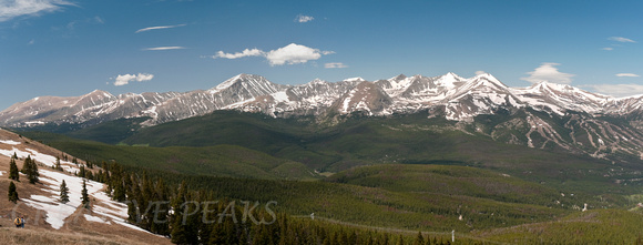 Panorama of Ten Mile Mountain Range